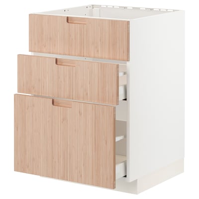 Ikea METOD keukenblok, wit, houten lades, minimalistisch.
