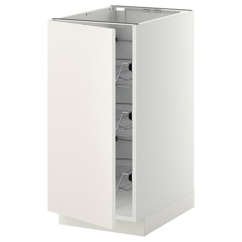 METOD Onderkast met draadmanden, wit/Veddinge wit, 40x60 cm