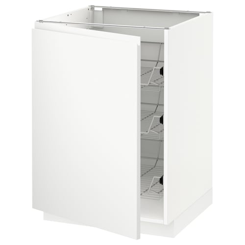 Witte METOD kast met draadmanden, modern minimalistisch design.