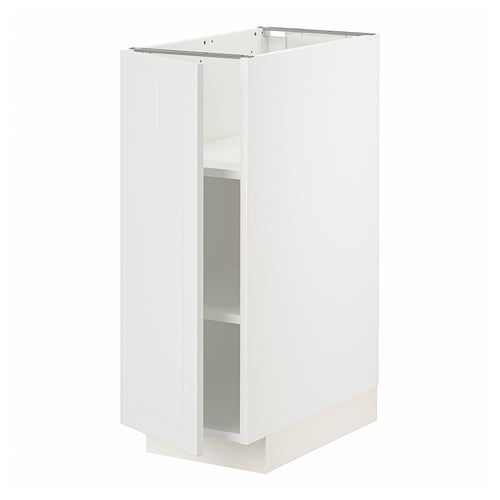 Wit METOD keukenblok met glazen deur, rechthoekige vorm, modern design.