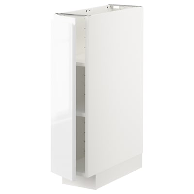 METOD witte hoogglans keukenkast, rechthoekig, modern design.