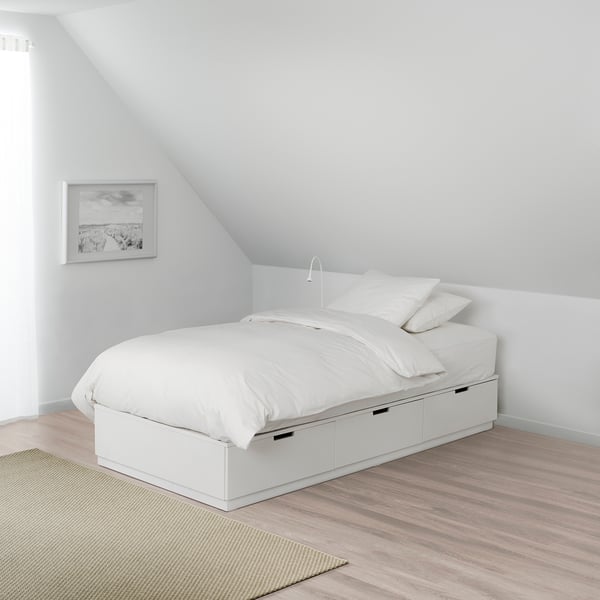 nordli bedframe met opberglades wit 90x200 cm ikea
