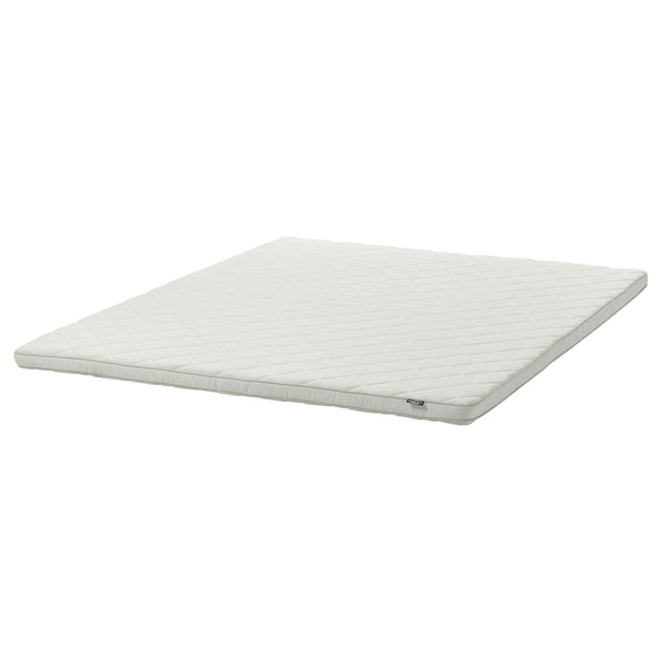 Ikea NYLÄGET witte latex topmatras, gewatteerd ontwerp.