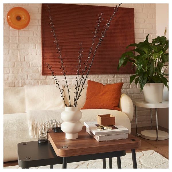 PÄRLHÄGG Vaas, beige, 22 cm