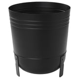 Zwarte ketel met poten, staal.