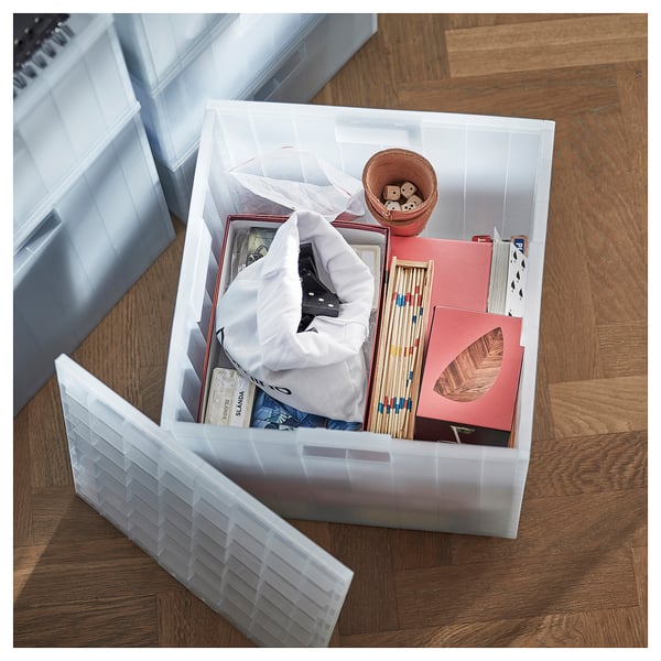 Opbergdoos met deksel, opbergzakken, boeken, speelgoed. Gemakkelijk organiseren.