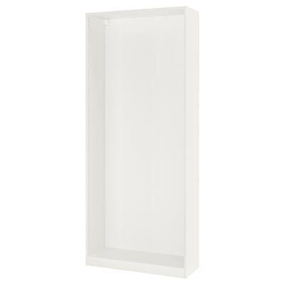 Wit ikea PAX garderobeframe, minimalistisch, vezelplaat & spaanplaat.