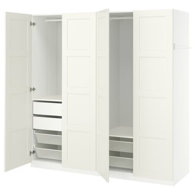 PAX / BERGSBO Kledingkastcombinatie, wit/wit, 200x60x201 cm