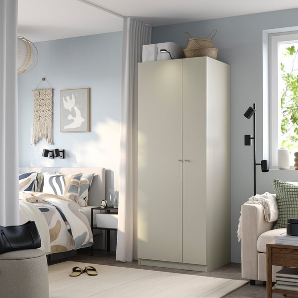 PAX / FORSAND Kledingkastcombinatie, grijsbeige/grijsbeige, 75x60x201 cm