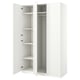 Optie: Witte ikea PAX kledingkast met open deuren, met lege planken en ophangstang.