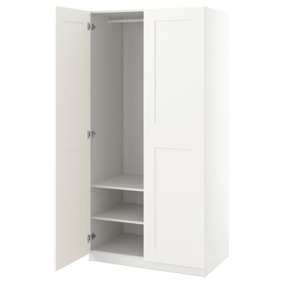 PAX / GRIMO Kledingkast, wit/wit, 100x60x201 cm