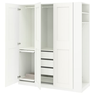 PAX / GRIMO Kledingkastcombinatie, wit wit/wit, 170x60x201 cm