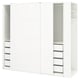 PAX / MEHAMN Kledingkast met schuifdeuren, wit wit/tweezijdig wit, 220x66x201 cm