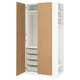 PAX / STORKLINTA Kledingkastcombinatie, wit eikenpatroon/wit, 120x60x236 cm