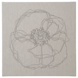 PJÄTTERYD canvas kunst, grijs, bloemenprint met uitgebreid ontwerp.