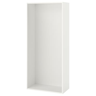 Ikea PLATSA wit garderobeframe. Minimalistisch ontwerp, rechthoekige vorm, witte kleur.