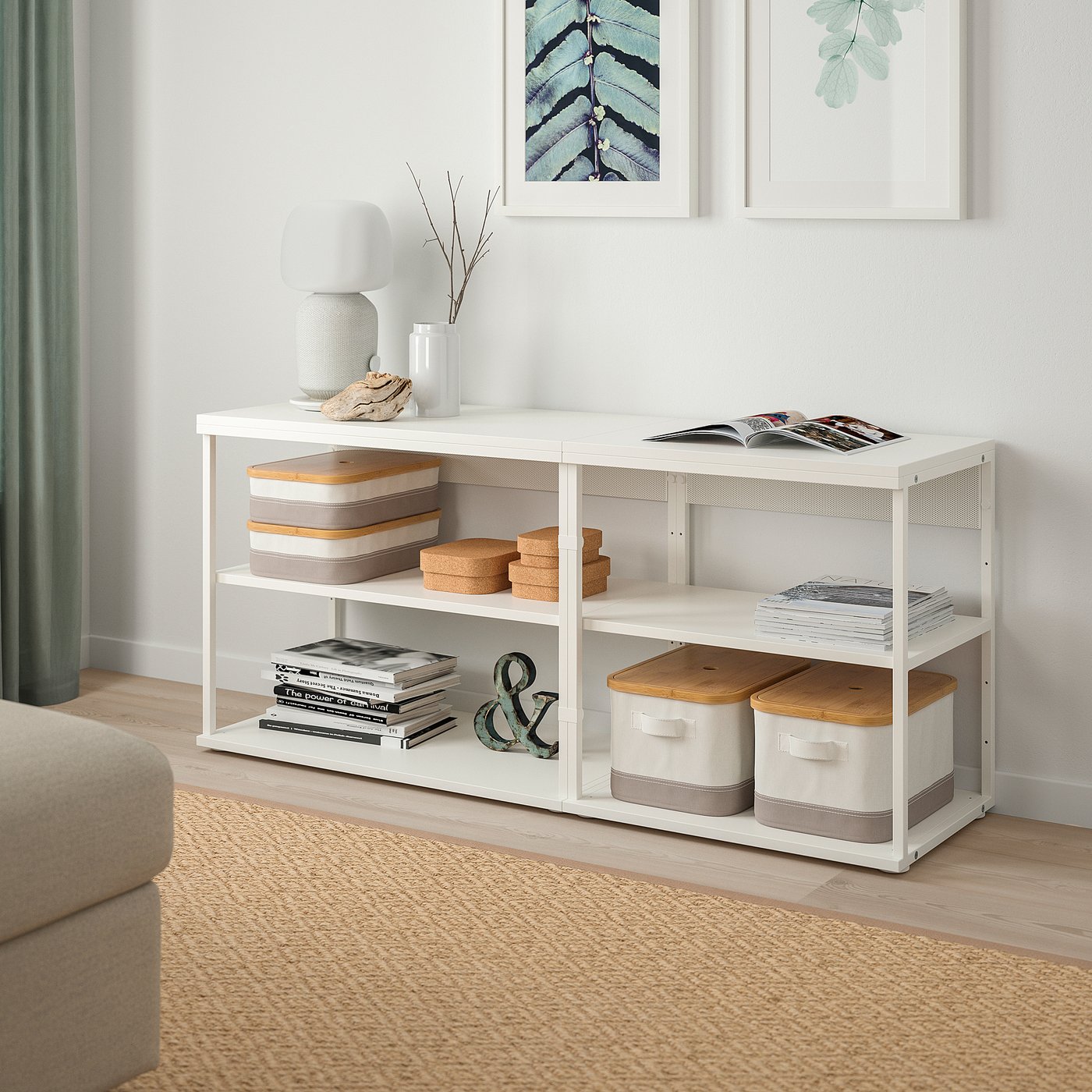 PLATSA open element met planken, wit, 140x40x63 cm - IKEA België