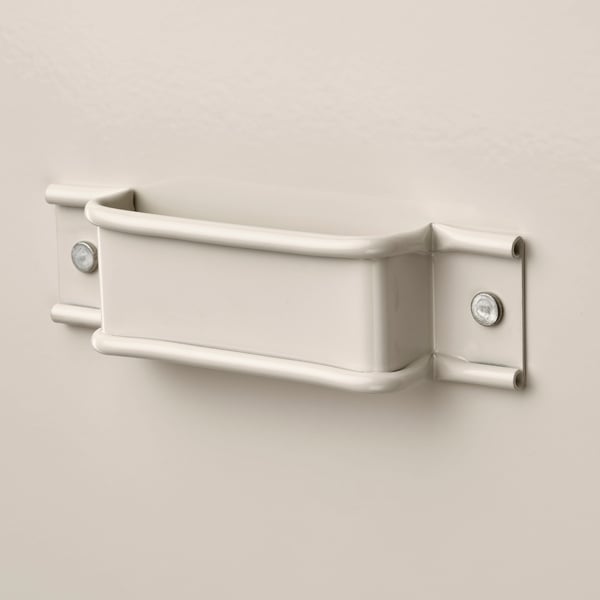 Metalen opbergdoos met gladde randen, ondersteund door vier bouten, perfect voor het organiseren en verbergen van items.