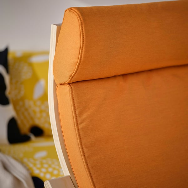 POÄNG Fauteuil, berkenfineer/Knisa helderoranje