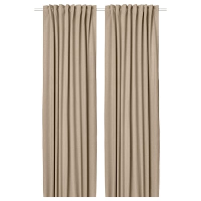 Beige rechthoekige gordijnen