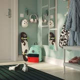 Kleine RUNDOXEL spiegel, lichtgroen, golvende randen, o.a. aan de muur.