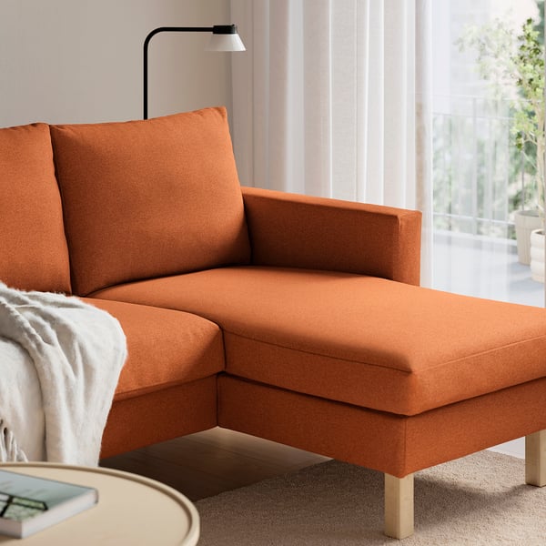 SALTSJÖBADEN 3-zitsbank met chaise longue, Tonerud roodbruin