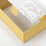 SANDLÖPARE Doos, met een patroon/geel, 25x17x8.5 cm