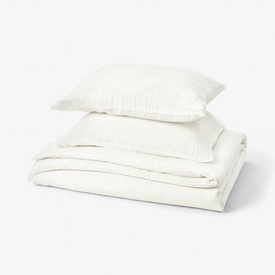 SCHERSMIN Dekbedovertrek en 2 kussenslopen, wit, 240x220/50x60 cm