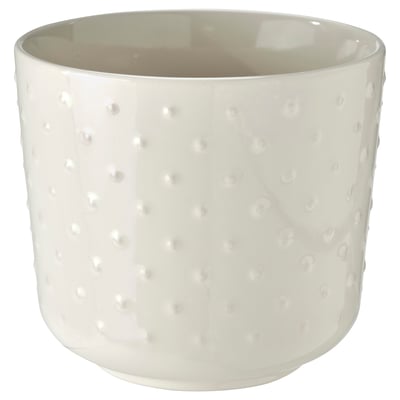 Witte getextureerde plantenbak