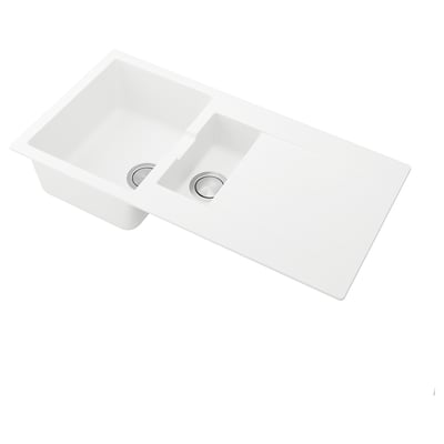 Wit 1. Spoelbak met 5 bassins; rechthoekig, naadloos, modern design.