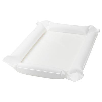 SKÖTSAM wit aankleedkussen voor baby's, rechthoekig, opblaasbare zijkanten, kunststof, gemakkelijk schoon te maken.
