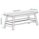 SKOGSTA Opbergbank, acacia/zwart, 120 cm
