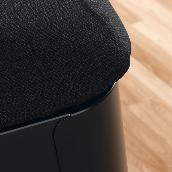 SKOGSTA / RAMSNÄS Tafel en 4 stoelen, acacia zwart/antraciet Vissle-donkergrijs, 120 cm