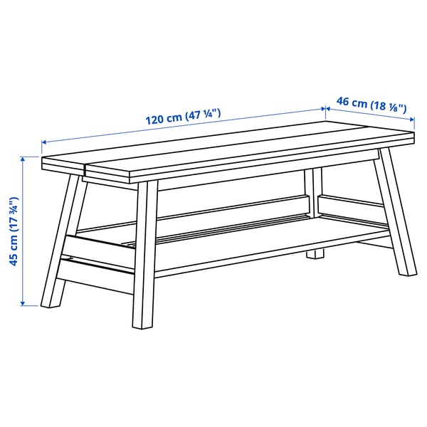 SKOGSTA / SKOGSTA Tafel+4 stoelen+bank, acacia/zwart/zwart acacia/zwart, 235x100 cm