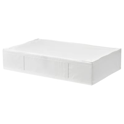SKUBB opbergkoffer, wit, rechthoekig, geventileerd, gerecycled polyester, gemakkelijke toegang met handgrepen.