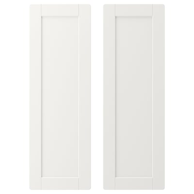 Twee witte rechthoekige opbergdeuren, eenvoudig ontwerp met afgeronde hoeken, effen textuur, voor SMÅSTAD/platsa units.