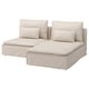 SÖDERHAMN beige hoekbank. Modern, neutraal, modulair. Makkelijk schoon te maken stof, hoge benen, diepe zittingen.