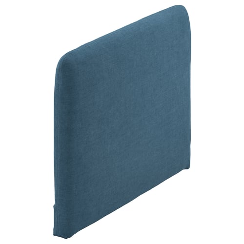 Een blauw SÖDERHAMN zitmeubel met een vierkante rugleuning met afgeronde hoeken.