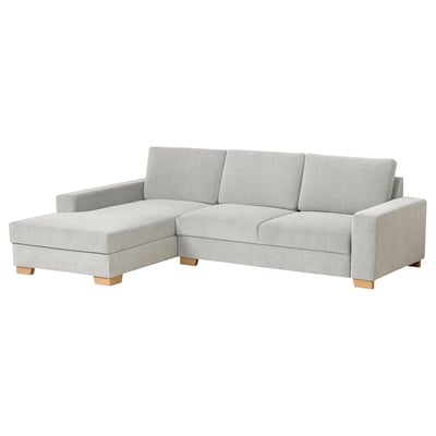 SÖRVALLEN lichtgrijze bank, modern & minimalistisch, l-vorm met chaise longue, comfortabel & stijlvol.