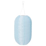 Blauwe SOLVINDEN zonnelantaarn, gemaakt van gerecyclede materialen, gloeit in het donker na het opladen in de zon.