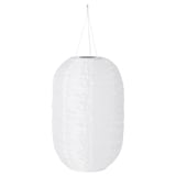 SOLVINDEN witte zonnelantaarn. Gemaakt van gerecyclede petflessen. Rond, hangend ontwerp.