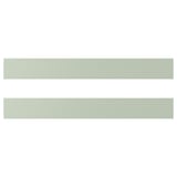Twee groene rechthoekige panelen met groeven. Merk STENSUND, 25 jaar garantie. Gemaakt van hardboard met gelakte afwerking.