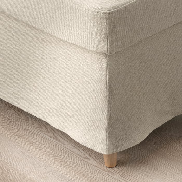 LOVETT - Poef - Beige - Fluweel | Leen Bakker