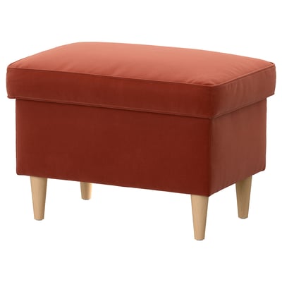 STRANDMON Voetenbank met bergruimte, Tommaboda bruinrood