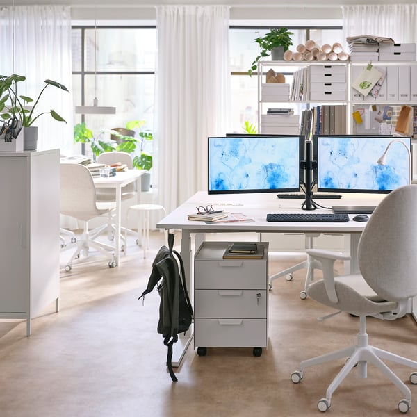 STUBBERGET Beugel voor 2 monitors, zwart