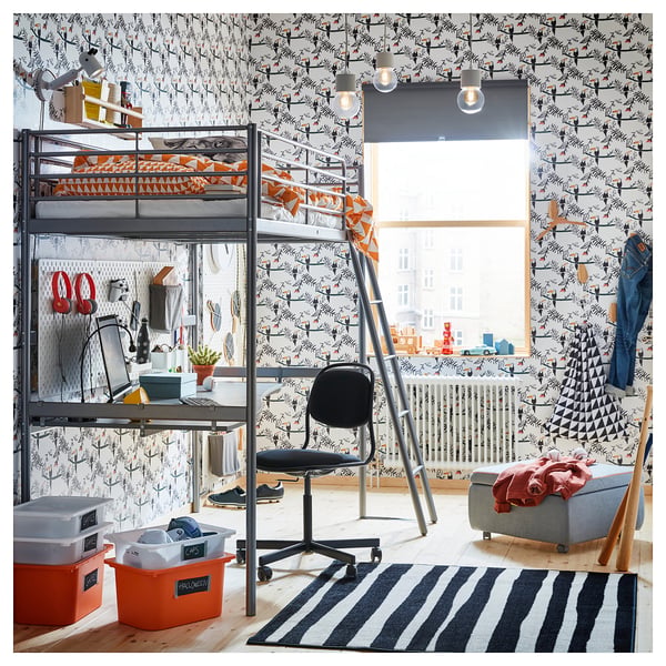 Svarta Frame Hoogslaper Zilverkleur 90x200 Cm Ikea