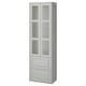 Optie: Elegante grijze TÄNNFORSEN kast met glazen deuren voor de badkamer. Afgeschuinde panelen, lades en optie voor wandmontage voor een tijdloze look.