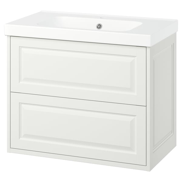 TÄNNFORSEN / ORRSJÖN Wastafel+lades/wasbak, wit, 82x49x69 cm