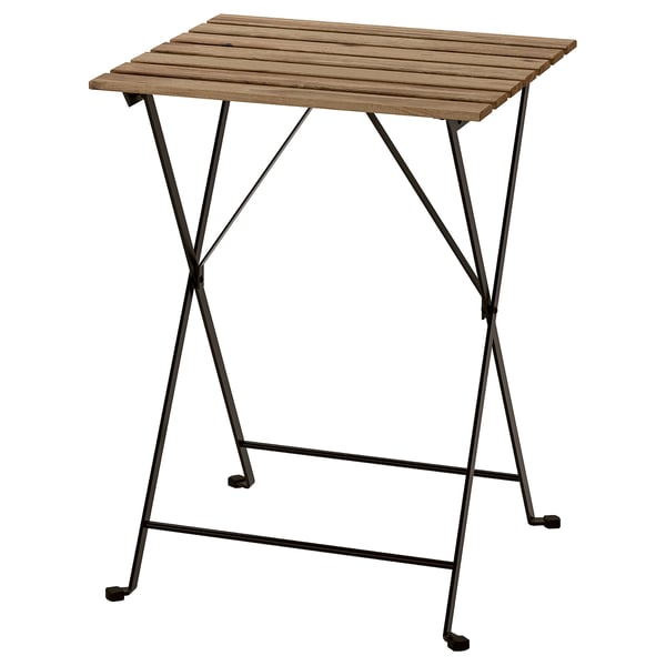 bijstand doel slank TÄRNÖ Tafel, buiten, zwart acacia, staal grijsbruin gelazuurd lichtbruin  gelazuurd - IKEA België