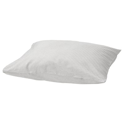 Ikea TÅGVECKLARE grijs katoenen kussen, rechthoekig, gestippeld patroon.